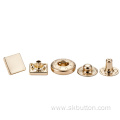 shiny golden square shape press metal snap buttons